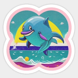 Happy jumping dolphin Sticker